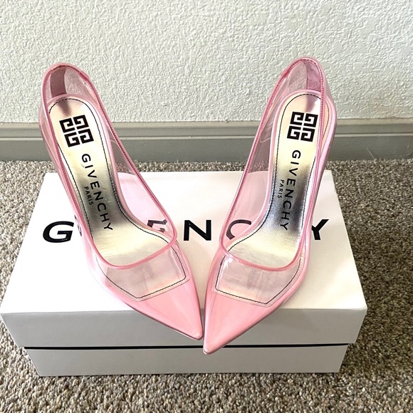 GIVENCHY Light Pink PVC Stiletto Point Toe Heels size 8